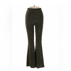 Aerie Groove On olive green high rise velour flare corduroy pants, size medium